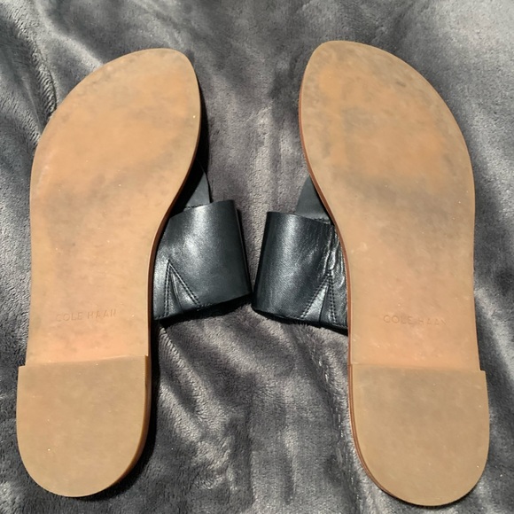 COLE HAAN Grand 360 Women’s Black Braided Thong slide sandal sz 9 - Picture 7 of 8